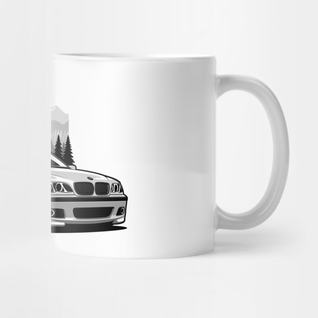 White E46 Sedan Mountains by KaroCars